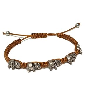 Elephant Charm Adjustable Bracelet